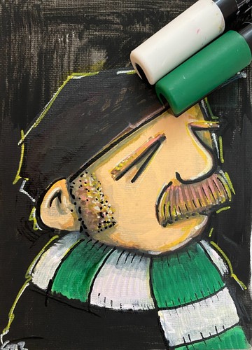 Green and white retro - green, white,