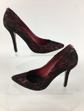 Guess Stiletto Red And Black Lace Shoes, Size 39