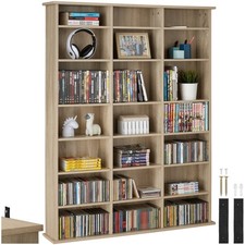 CD Bookcase MDF Board DVD Rack 18 Shelves Storage DIY Funiture Office Home New
