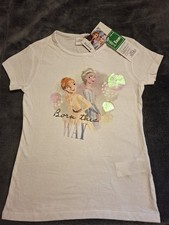 Girls' White T-Shirts  128cm 8-Years From The Movie Disney Frozen || Cotton New