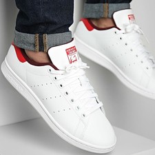 adidas Originals Stan Smith - All Sizes - White/Maroon/Red (IG1321) Leather