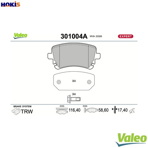 Brake pad set - pad,