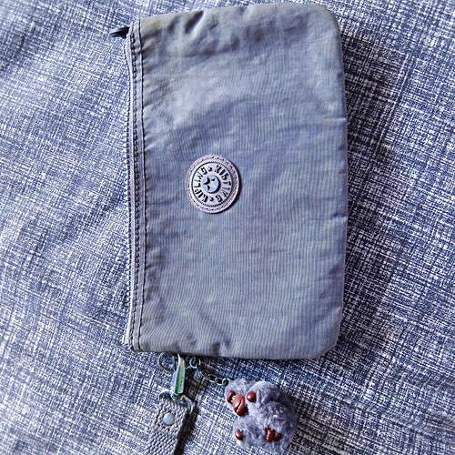 Kipling grey nylon zip - grey, zip-around
