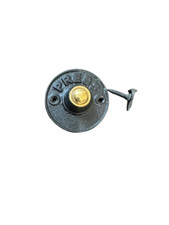 Door Bell Push Press Round Black Antique on Brass DIA 7.5 CM
