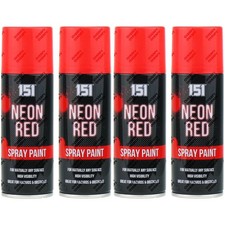 4 x Fluorescent Neon Red