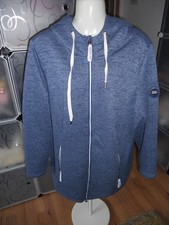BONPRIX POLYESTER BLUE FUR LINED HOODED LEISURE  ZIP POCKETS JACKET SIZE XL
