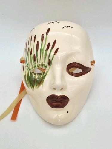 Vintage porcelain mask - vintage, wall
