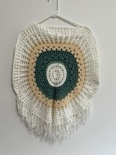 Crochet Poncho Fringe Boho