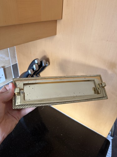 Solid brass letterbox - x,