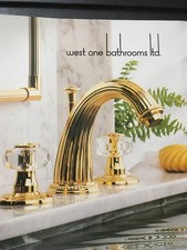Gold-plated + crystal bath/basin taps +spouts pre-owned West One Knightsbridge