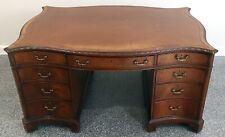 Edwardian Mahogany & Oak Lined Partners Desk in The Georgian Style