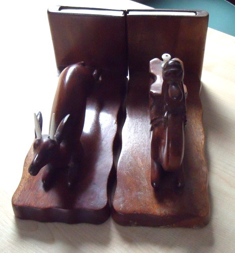 Pair antique hardwood - pair, of