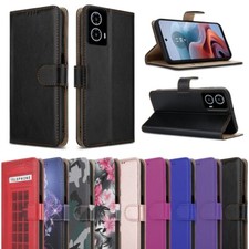 For Motorola Moto G04 / G24 Case, Leather Wallet Magnetic Flip Stand Phone Cover