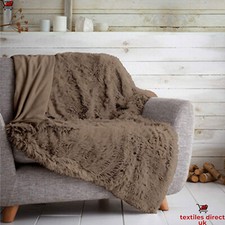 New Mink Long Pile Fluffy Teddy Faux Fur Soft Cuddly Blankets Home Chair Throws