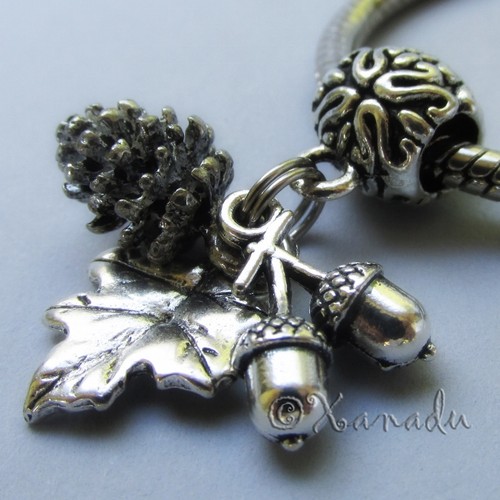 Silver autumn european pendant - european,