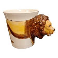 Lion Mug Shared Earth. 3d Lions Head Novelty Safari Mug. Head Is Handle.........