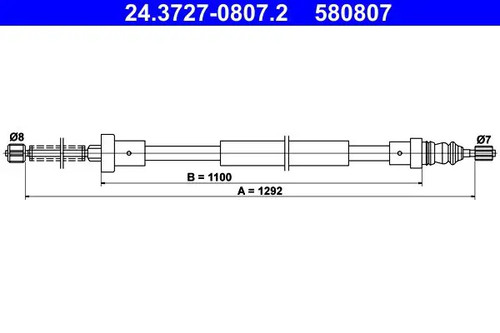 Handbrake cable 3727 0807 - handbrake,