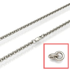 14K White Solid Gold Cable Link Chain 1.8 mm Width 5.4 grams 40/45/50 cm