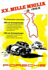 1953 XX Mille Miglia Porsche Car Auto Race Deco   Poster Print