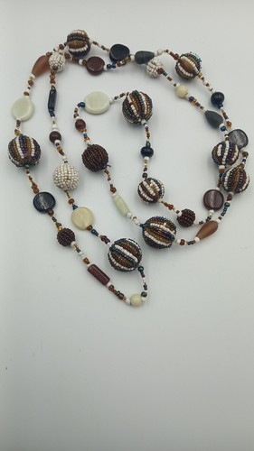 Earth tones necklace ceramic - earth,