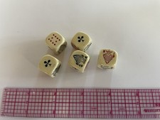 RARE Antique French Poker Dice, Lovely Club Aces