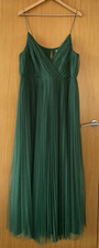 ASOS (CURVE) DESIGN cami pleated tulle maxi dress in green - Size 18