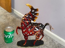 Metal horse sculpture hollowed - metal,