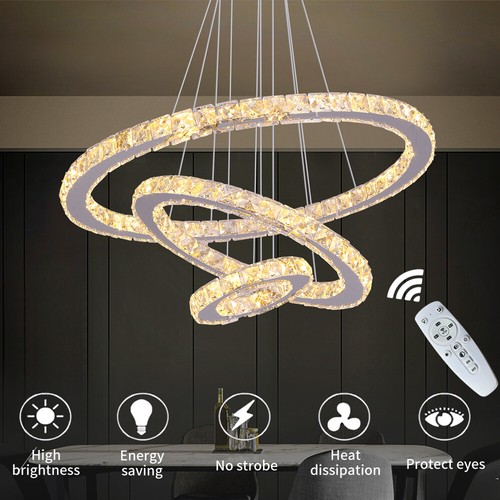 Crystal ring chandelier led - crystal,