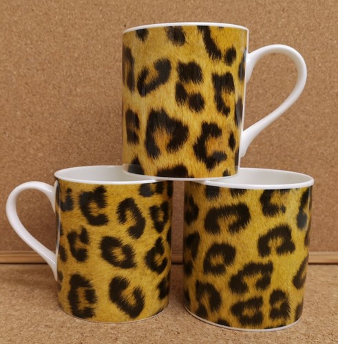 Leopard brown mugs set 4 - mugs, of