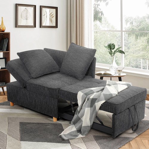 Seat linen fabric loveseat - 3-seat,