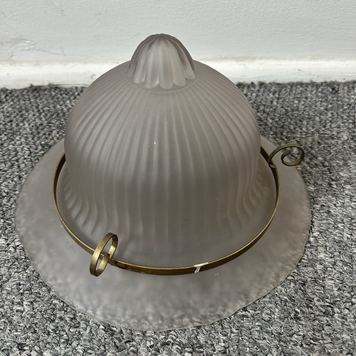 Brass and glass uplighter - uplighter, dome