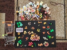 Dolls Supermarket Food for Barbie Sindy Trolleys Basket Shopping Cart