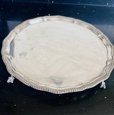 Walker And Hall (Sheffield) Silver Plate Large Tray Pedestal clawed c1910 OC10