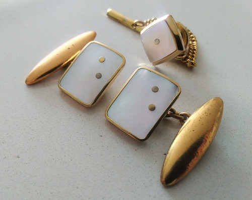 Vintage gold mother of pearl - mother,