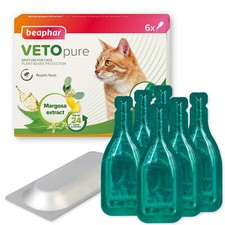 Vetopure Beaphar Cat Spot On Flea Protection 24 week Protection 6 Pipettes Flea 