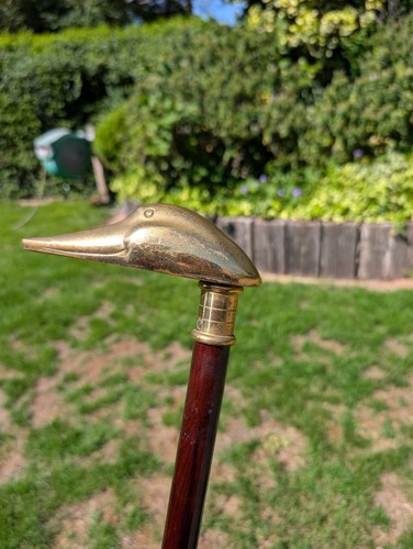 Vintage wooden walking stick - wooden,