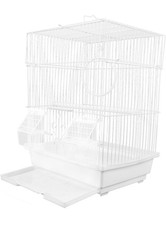 Bird Cage Frame Portable, Food And Drinking Bowls, Outdoor/indoor , Metal White