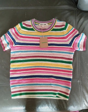 NEW BODEN rainbow crochet top