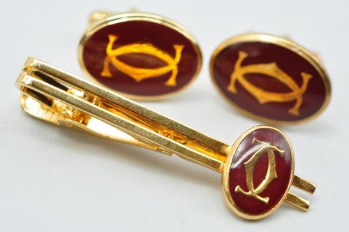 Cartier cufflinks and - cufflinks, tie