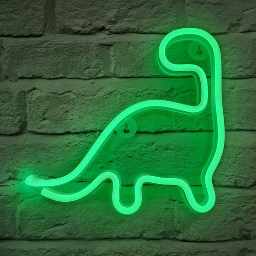 Green dinosaur shaped neon - green,