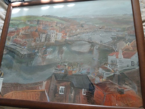 Whitby harbour pastel - whitby,