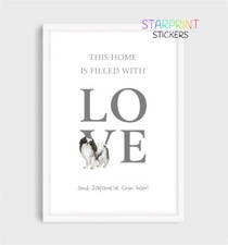 Japanese Chin "This Home" Print/Unframed A4 Picture, Fun Dog Hair Quote/Wall Art