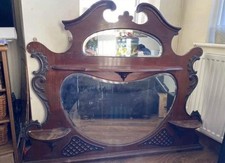 Antique Victorian Over Mantle Mirror