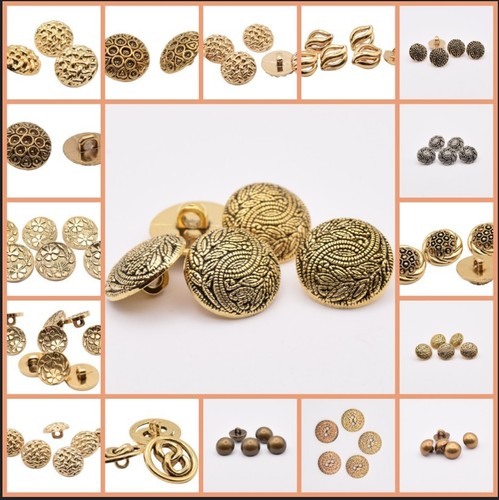 Gold coloured shank buttons - coloured,