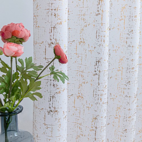 Gold foil print linen textured - print,