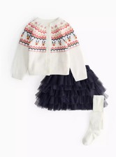 Girls Christmas Cardigan Tutu