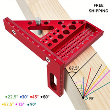 Woodworking Square Protractor, Woodworking Square With Dowel Pins,Aluminum Alloy