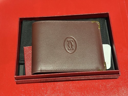 Cartier brown wallet boxed - cartier,