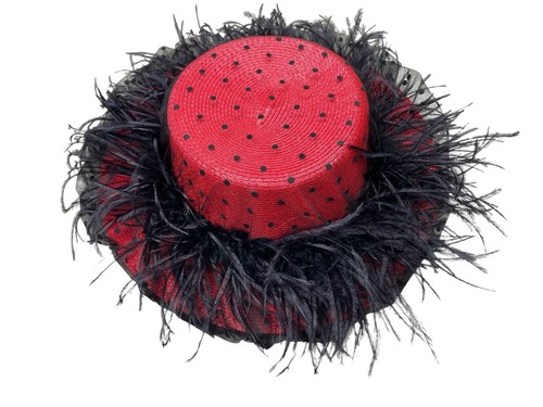 Vintage red boat hat black - vintage,