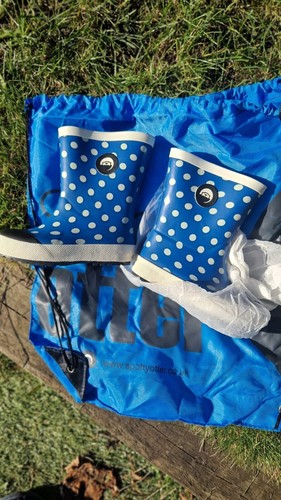 Spotty otter blue wellies - blue, in